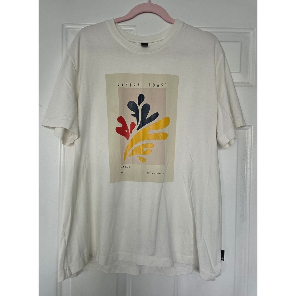 AG Central Coast Big Sur Graphic T-Shirt Cream XL Abstract Art California Tee